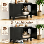 GuluNook Metal Cat Litter Box Enclosure – Modern Hidden Litter Box Furniture