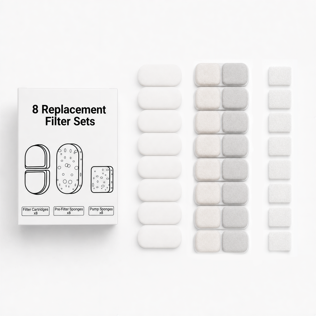 GULUNOOK Aqua Flow 4L Fountain Replacement Filters (8-Pack)