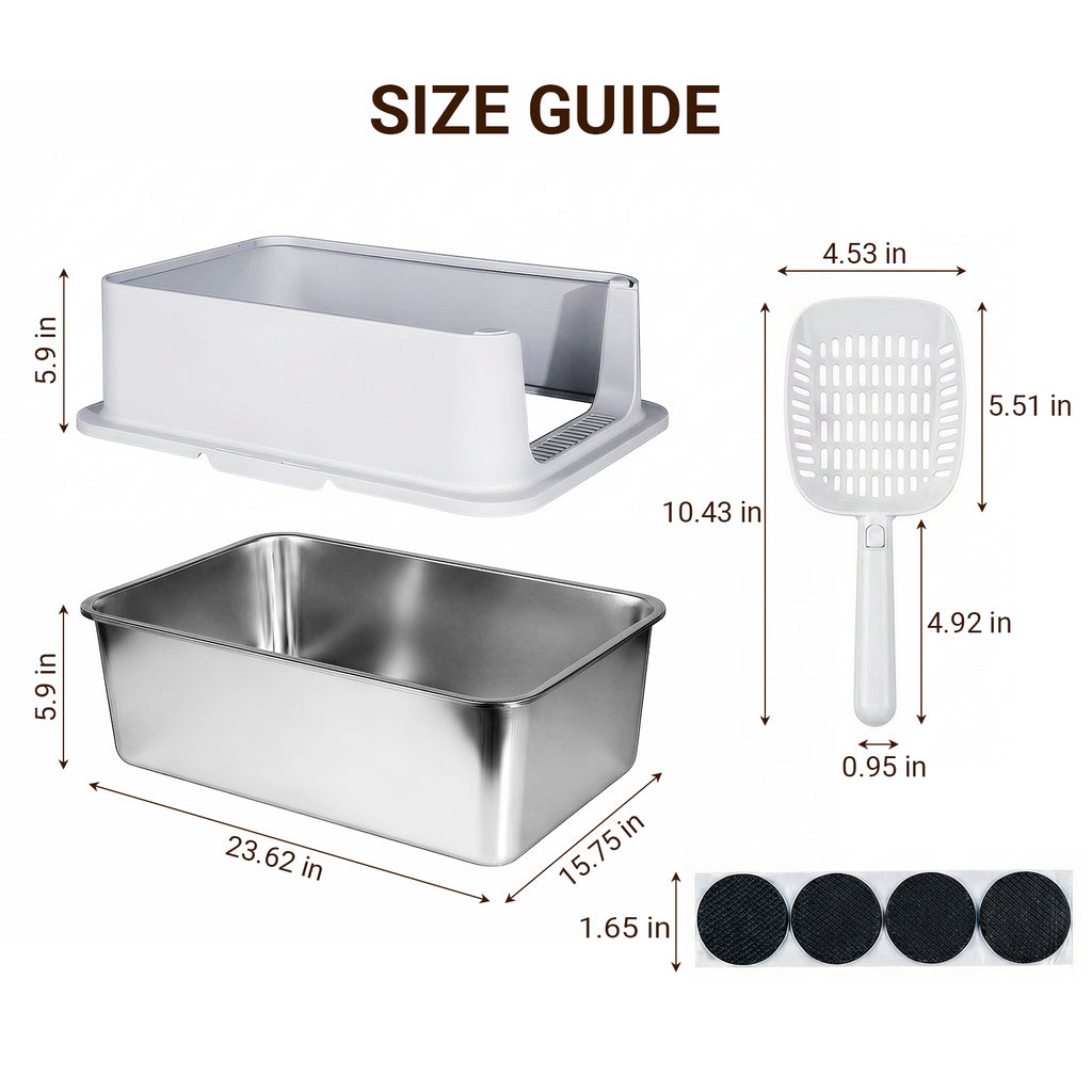 XL Stainless Steel Cat Litter Box
