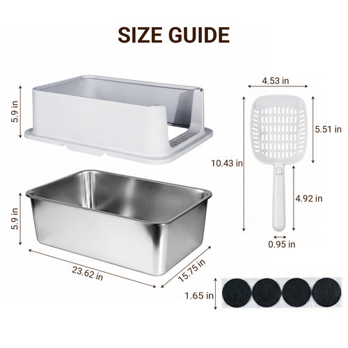 XL Stainless Steel Cat Litter Box