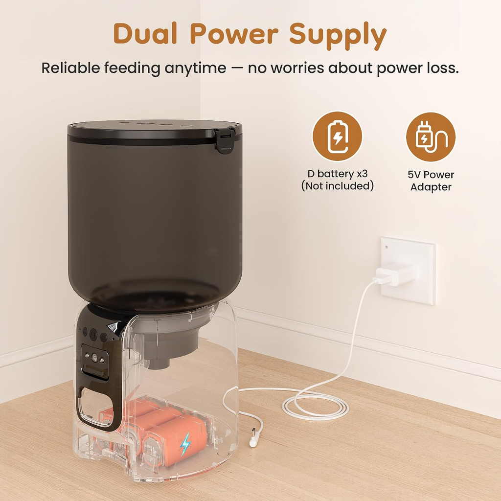 GuluNook Automatic Pet Feeder with Camera – 4L WiFi Cat & Dog Feeder
