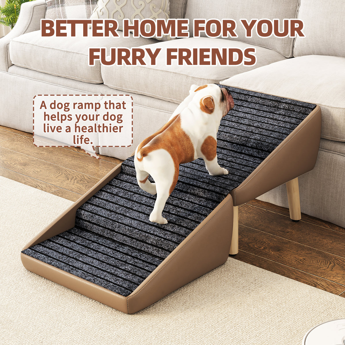 GuluNook Dog Stairs for Small Dogs – 2-in-1 Foldable Pet Steps & Ottoman Pet ramps