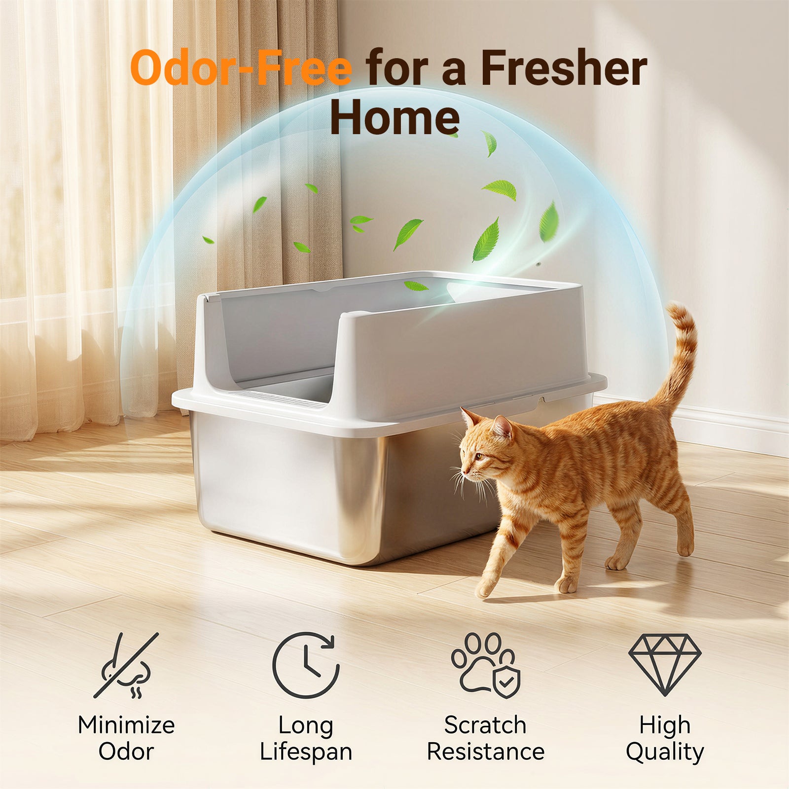 XL Stainless Steel Cat Litter Box