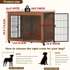 GuluNook 38.6" Dog Crate Furniture with Wheels – Double-Door Indoor Kennel