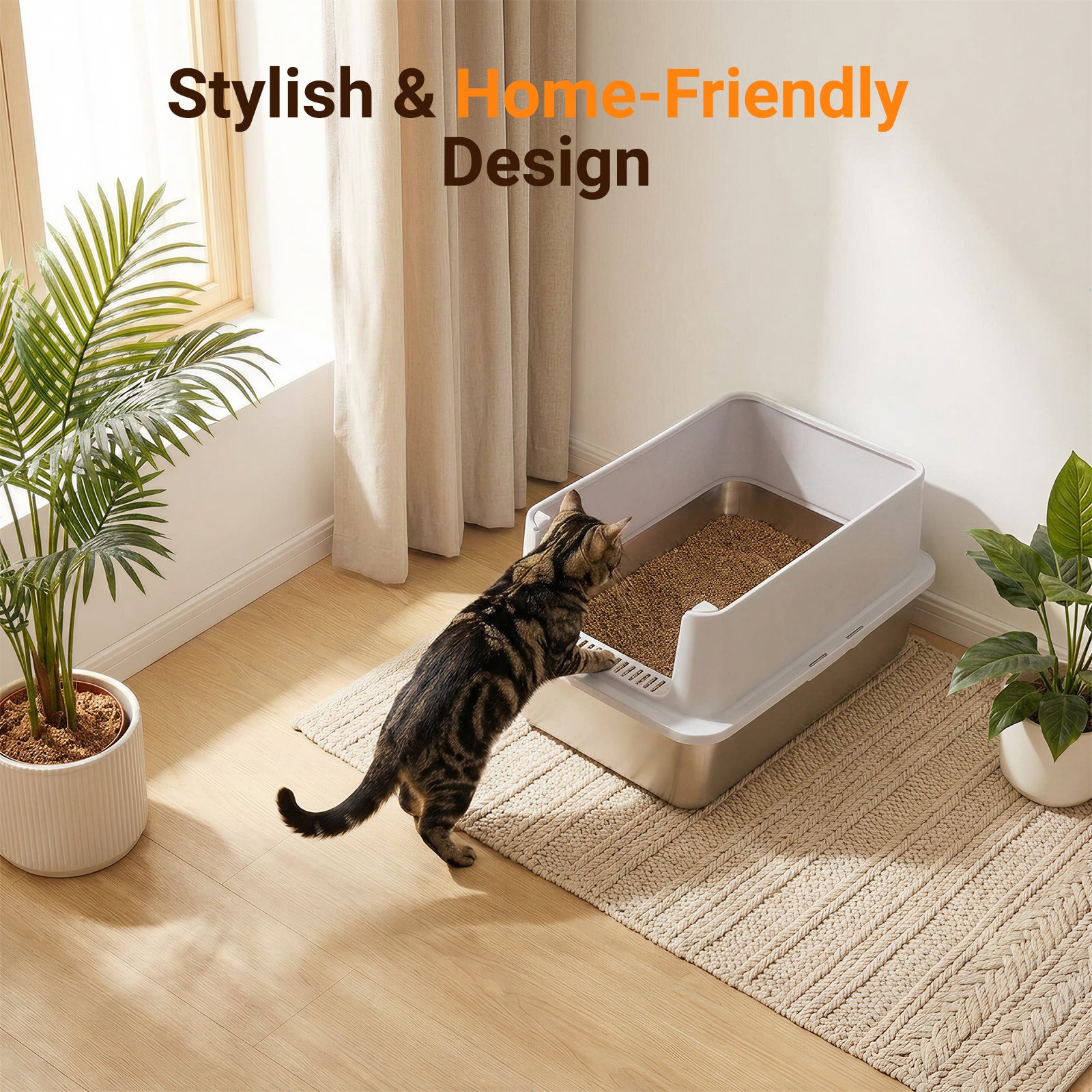 XL Stainless Steel Cat Litter Box